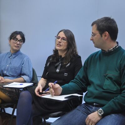 Natalia (Airbnb), Isabel (VAT expert) and Octavi (Favoralia)