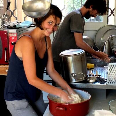 Floriane giving a hand
