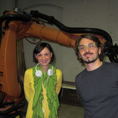 Catarina Mota and Simone Cicero on the FabLab Tour